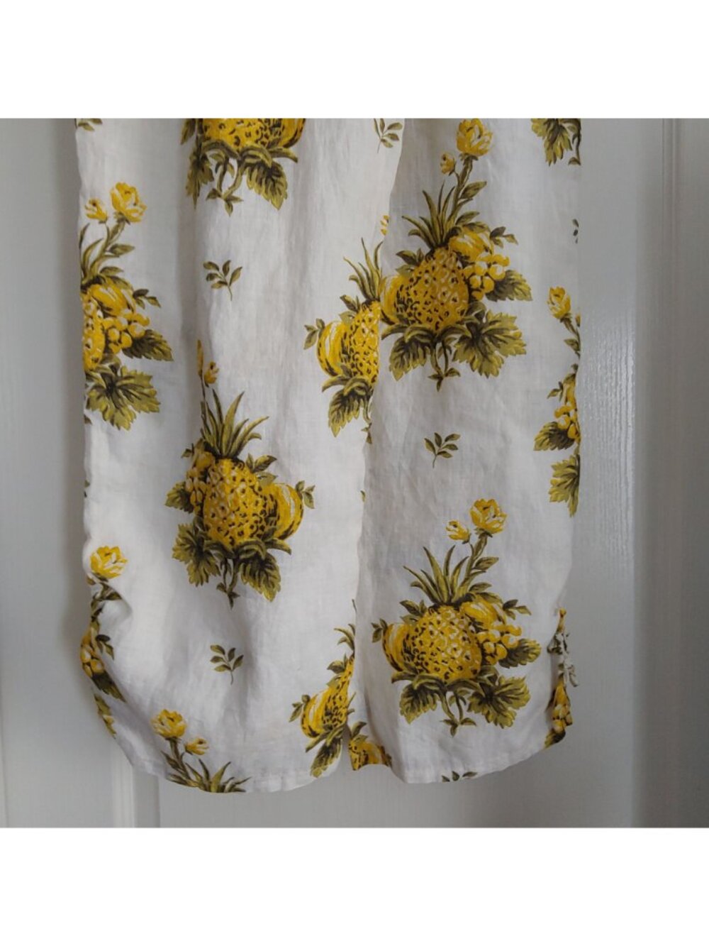 Tahari Womens Linen Pants Pineapple Print Elastic Waist Summer Beach Resort M - Picture 8 of 10